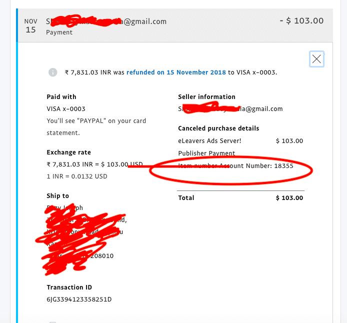 Payment Proof ELEAVERS’S