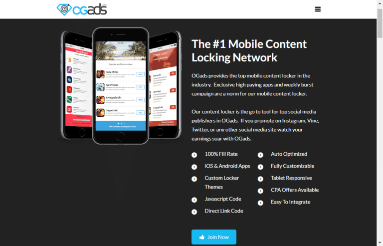 Ogads Review: CPA Network For Mobile Content Locker