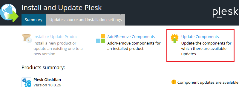 plesk image update