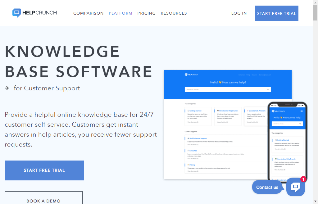Knowledge Base Software helpcrunch